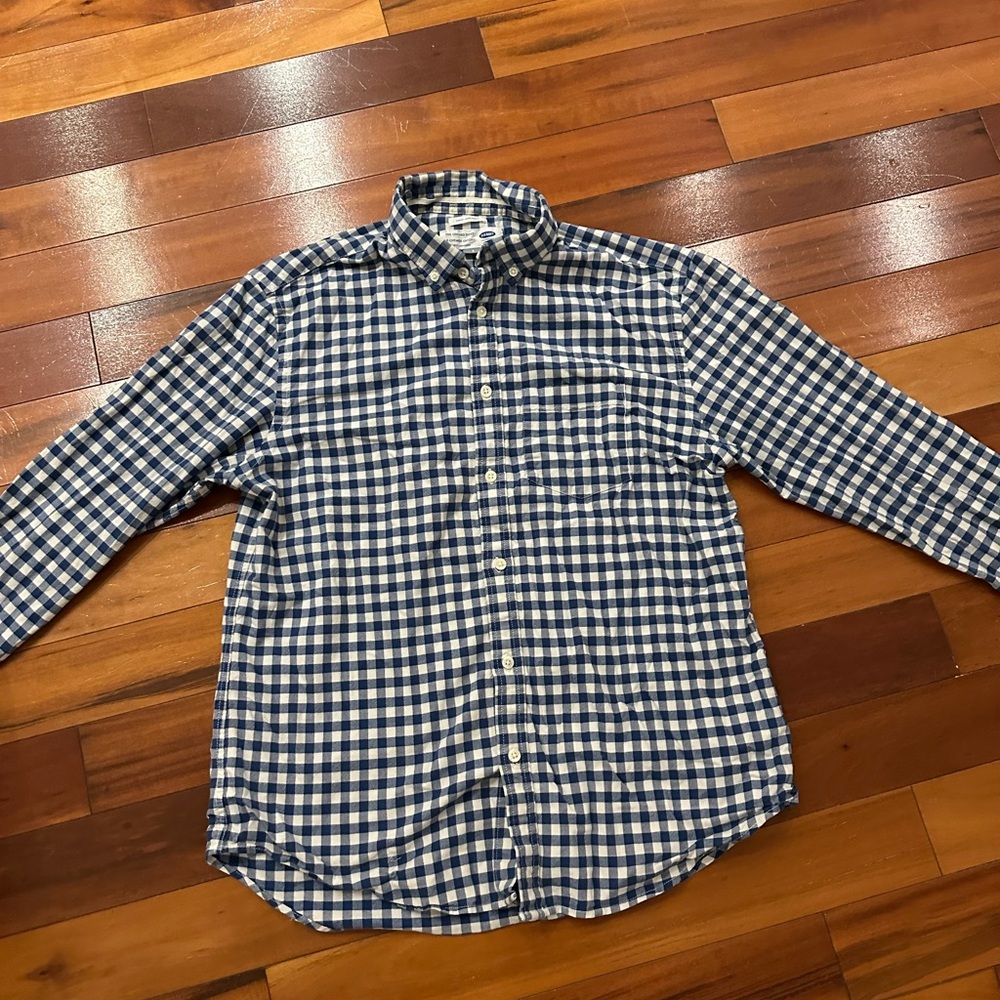 Old Navy Navy and White Plaid Men's Shirt
